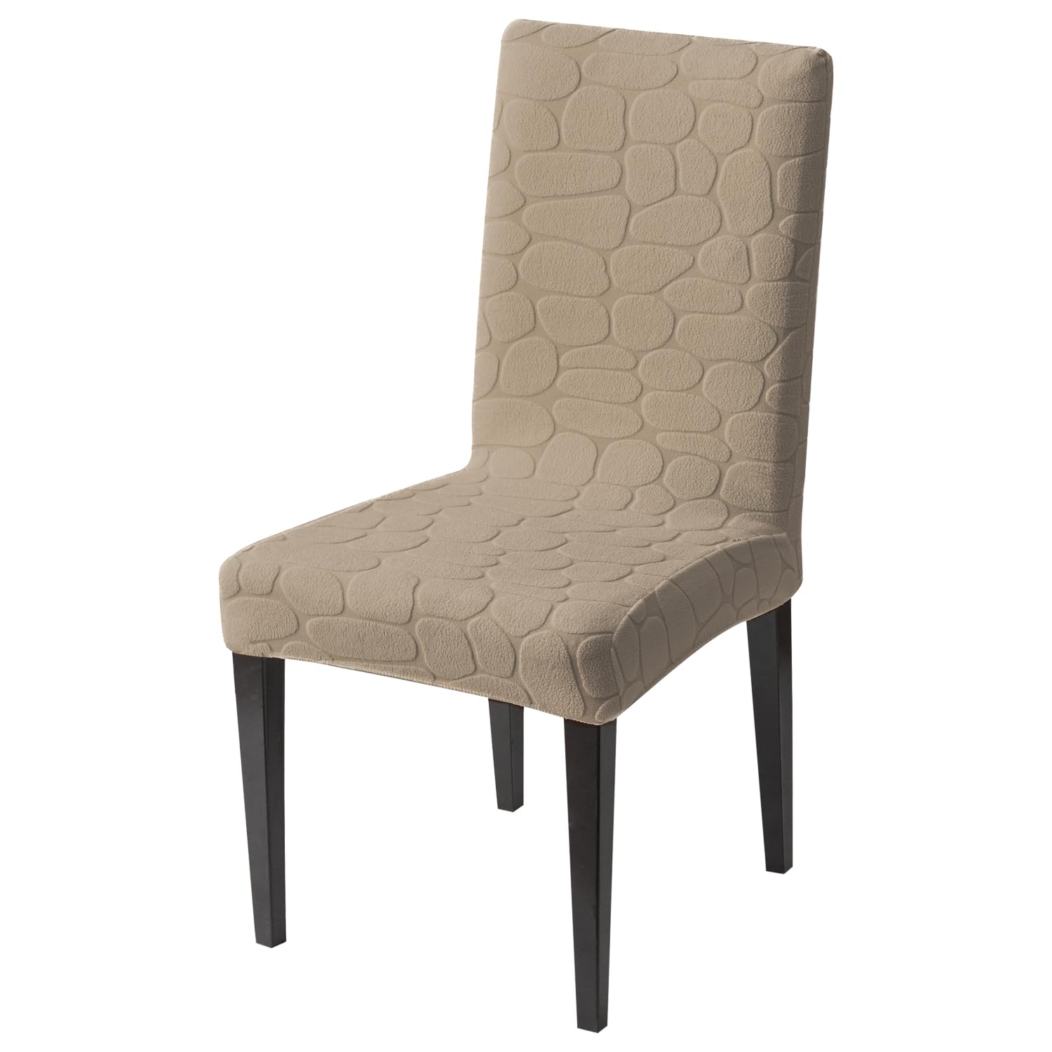 Premium Stretch Dining Chair Covers – 220 GSM Thick Jacquard Fabric- Khaki