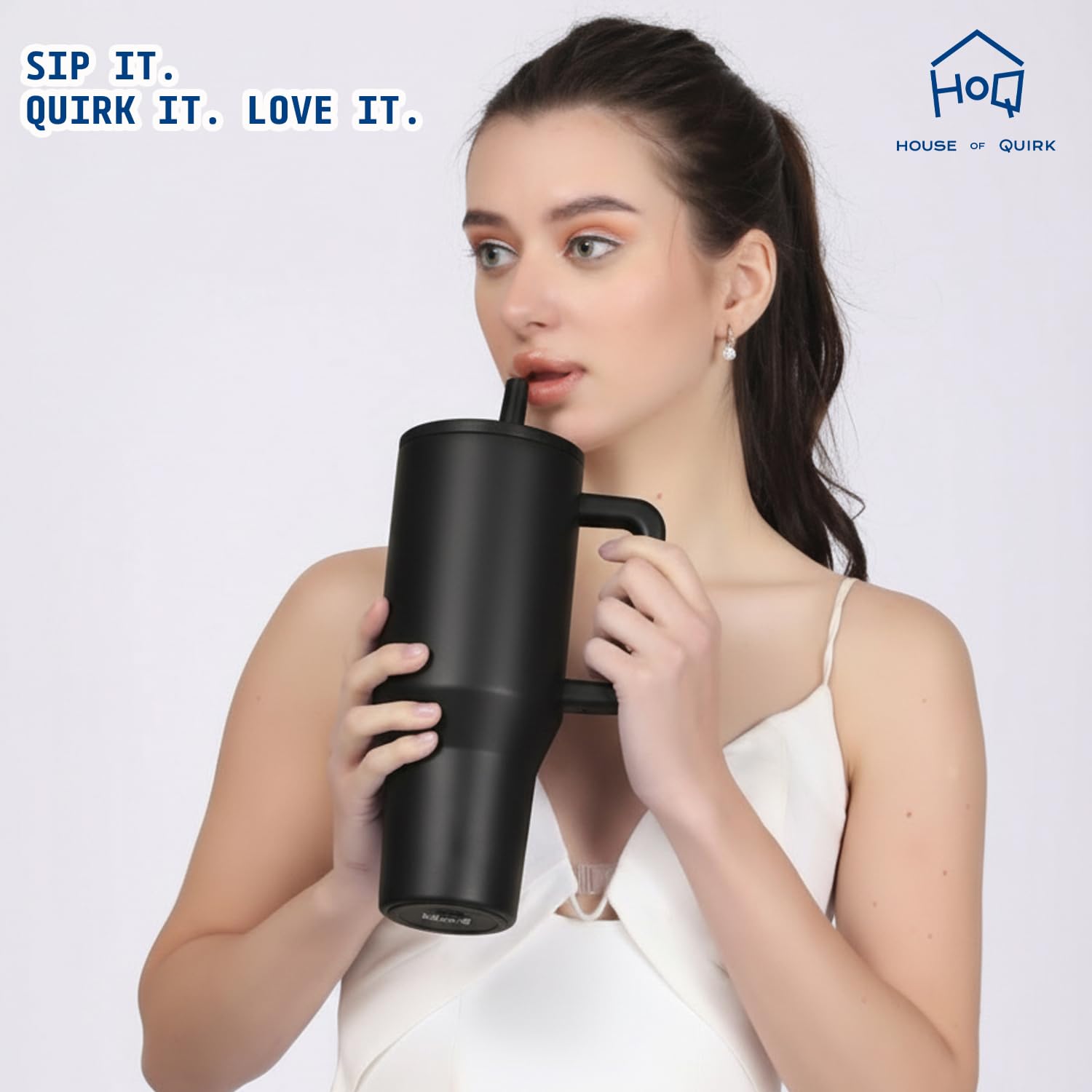 1200ML Tumbler with Handle & Simple Flip Straw