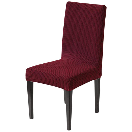 Decorative Dining Chair Cover – 220 GSM Stretch Jacquard Fabric (Maroon)