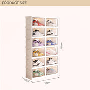 Foldable Shoe Rack | Space-Saving Shoe Organizer – White