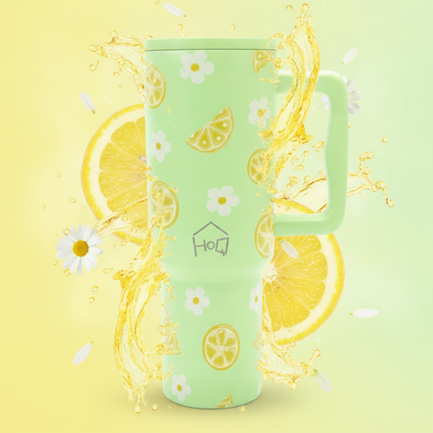 New Stylish Stainless Steel Tumbler with Lid, Handle & Straws - (1200 ML)