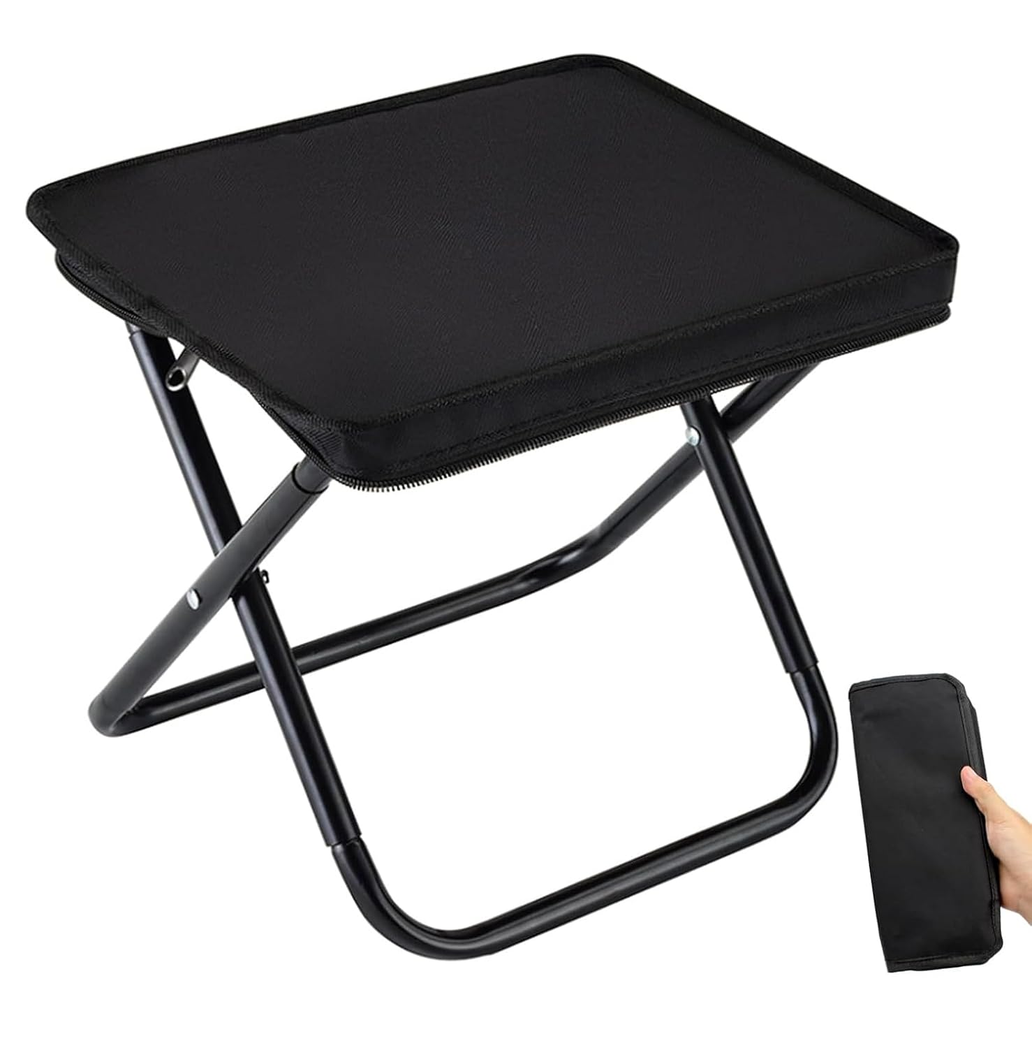 Lightweight Folding Camping Stool with Carry Bag – 10" Portable Outdoor Seat"