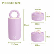 1400ml 304 Stainless Steel Lunch Box, 3 Containers