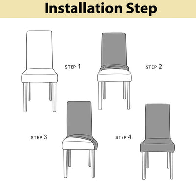 Elastic Chair Cover (Grey Herringbone)
