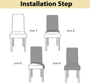 Elastic Jacquard Chair Cover Stretch Removable (Khaki)