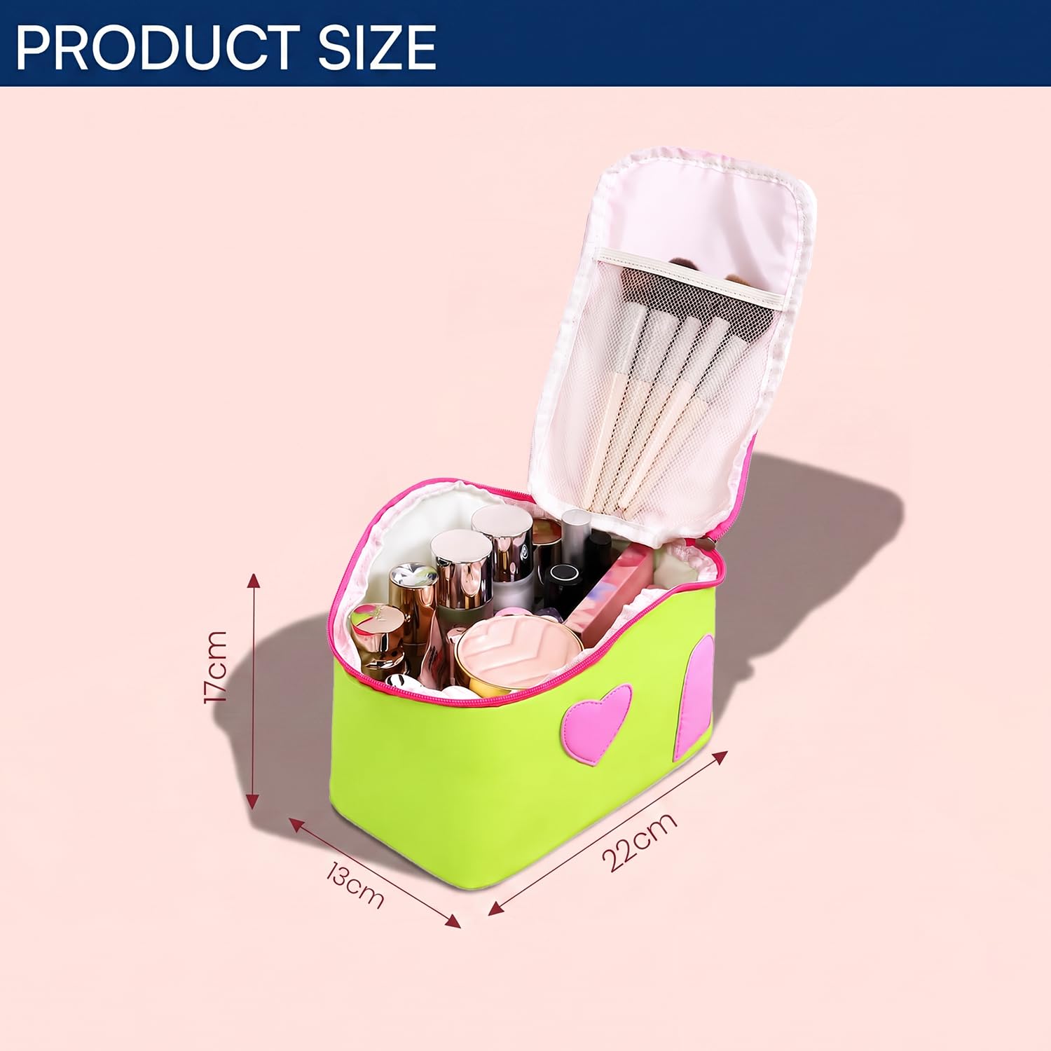 Large Capacity Makeup Bag for Women, Portable Cosmetic Organizer