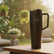 1200ML Stainless Steel Tumbler with Handle and 2 Straw Flip Lid Hot & Cold Bottle