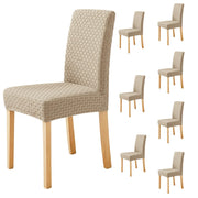 Stylish Jacquard Dining Chair Cover – 220 GSM Stretch Fabric,(Khaki)