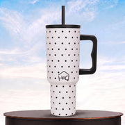 1200ML Stainless Steel Tumbler with Handle & Lid, 2 Straws