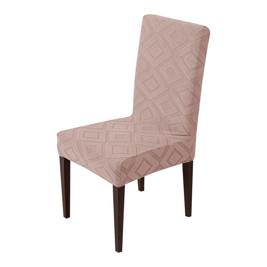 Stretchy Universal Jacquard Fabric Diamond Texture 220 GSM Chair Cover-Pink