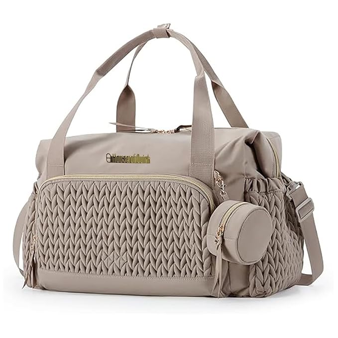 Large Capacity Diaper Bag Tote Handbag with Pacifier Case – Stylish Travel Nappy Bag for Mom & Dad