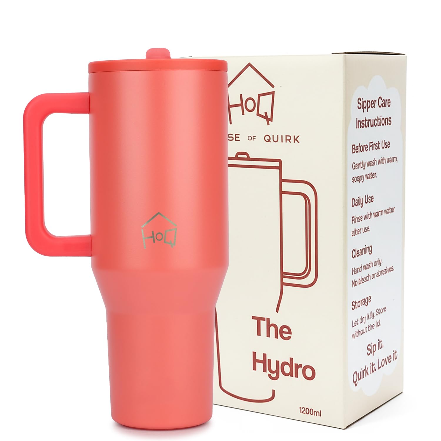 1200ML Tumbler with Handle & Simple Flip Straw