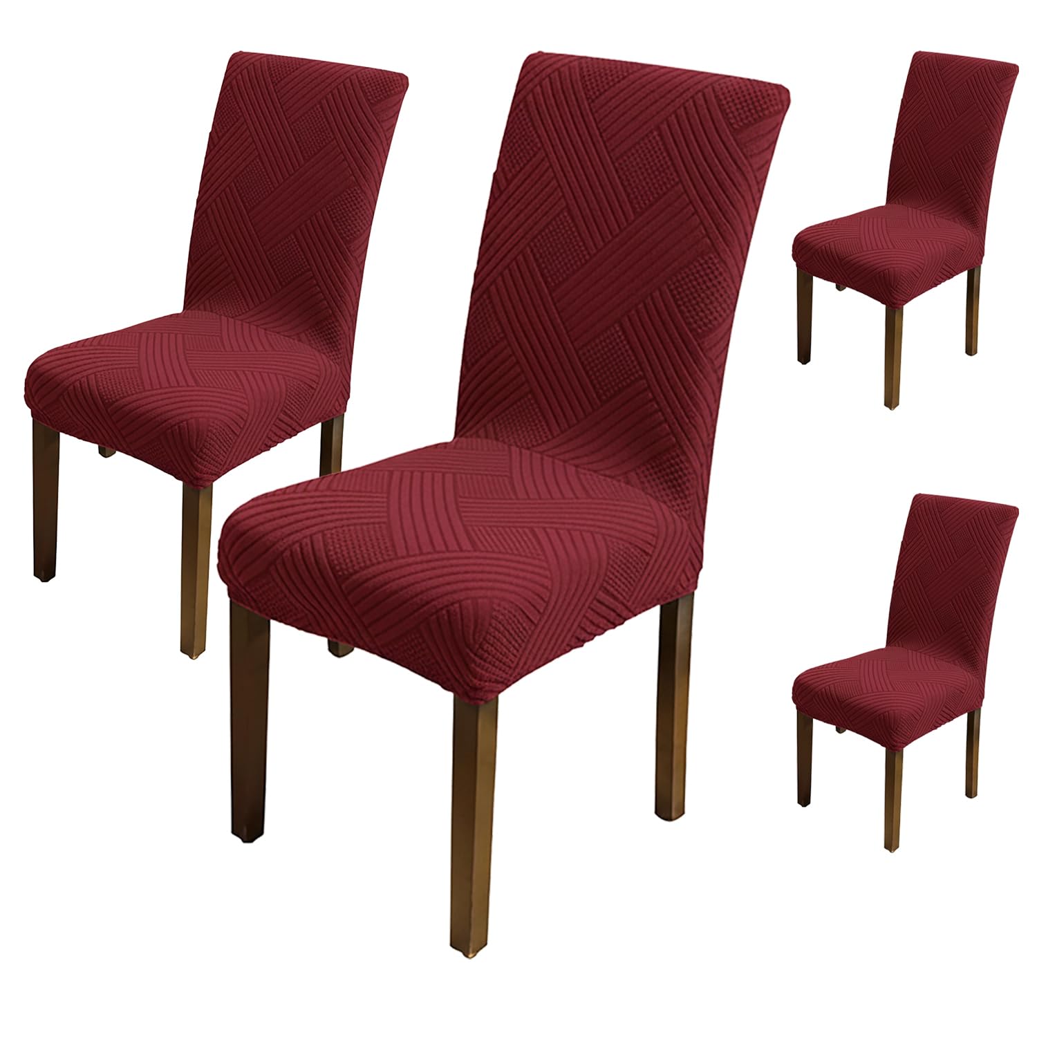 Universal Fit Elegant Jacquard Chair Cover – 220 GSM Stretch Fabric (Maroon)