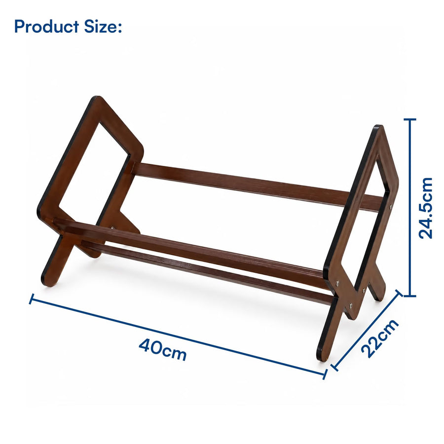 Bamboo Desktop Bookshelf with Acrylic Side Panels