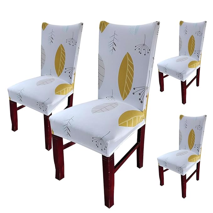 Elastic Chair Cover Stretch Removable Washable (Yellow Autumn)