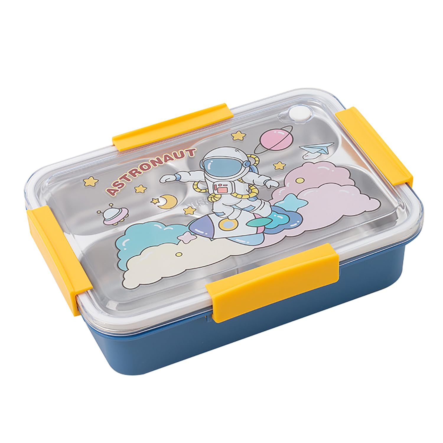 304 Stainless Steel Lunch Box for Kids, 4 Compartment Leak-Proof Bento Box with Lid