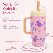 530ML Kids Tumbler Stainless Steel with Handle & Lid