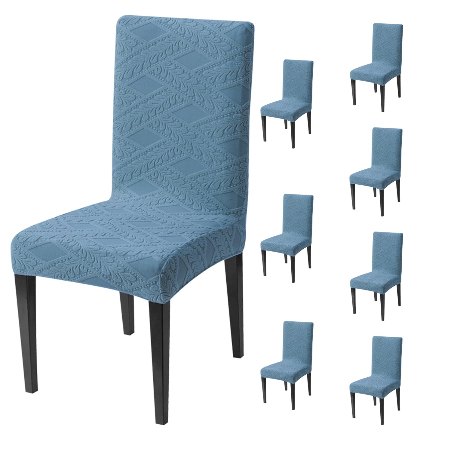 Stretchable Jacquard Chair Cover – 220 GSM-Light Blue