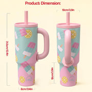1200ml Insulated Stainless Steel Tumbler with Handle (Printed)
