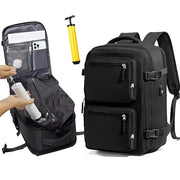 Backpack Man Travel Vacuum Compression With Pump Waterproof & Expandable (15.6", Black)