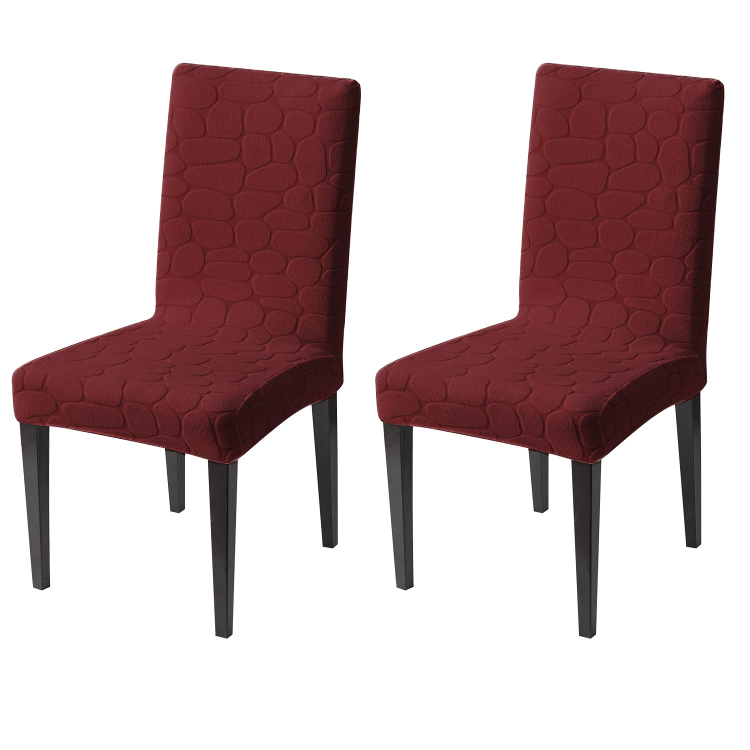 Premium Stretch Dining Chair Covers – 220 GSM Thick Jacquard Fabric- Maroon