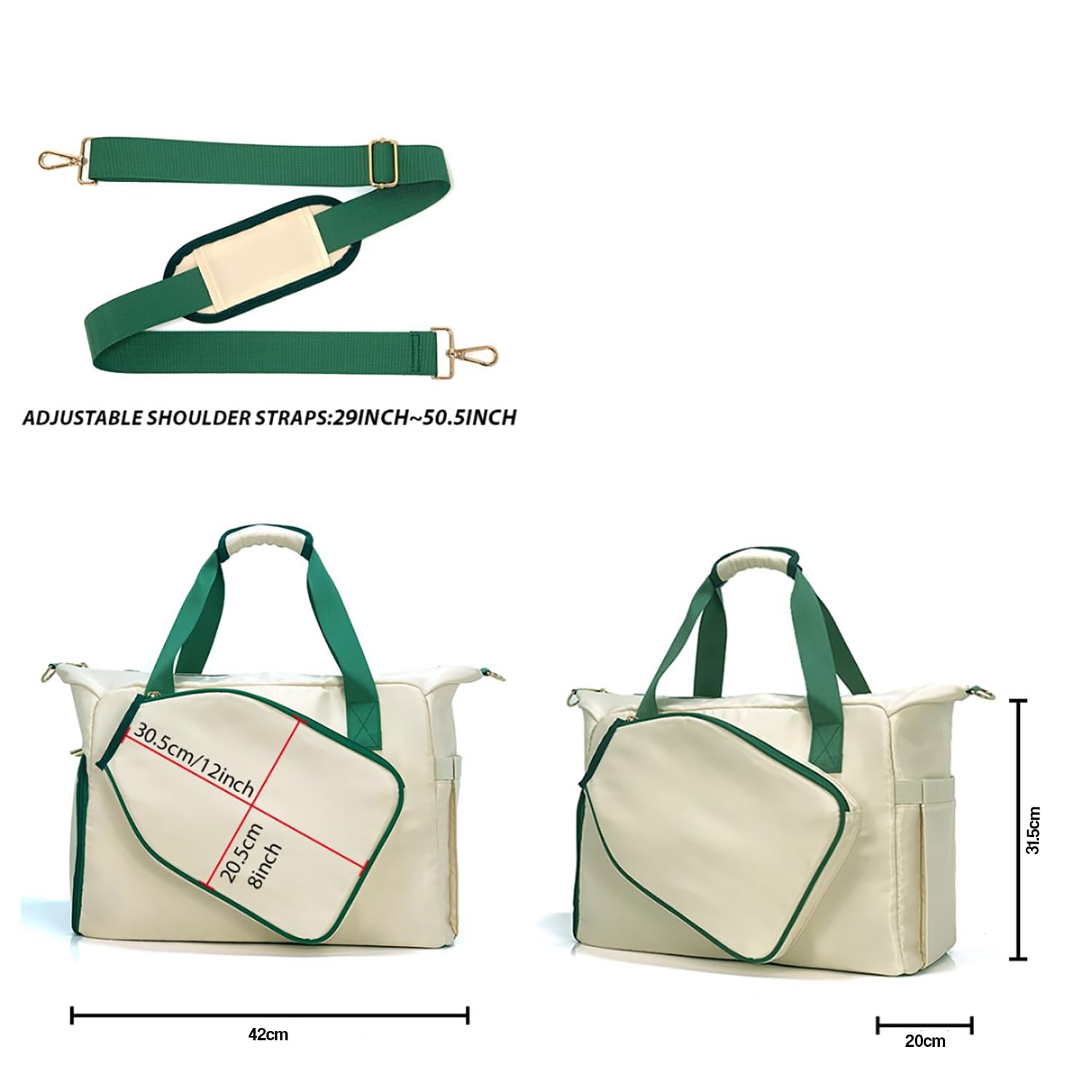 Neoprene Pickleball & Tennis Racket Bag – Large Sling Tote with Strap (Blue)