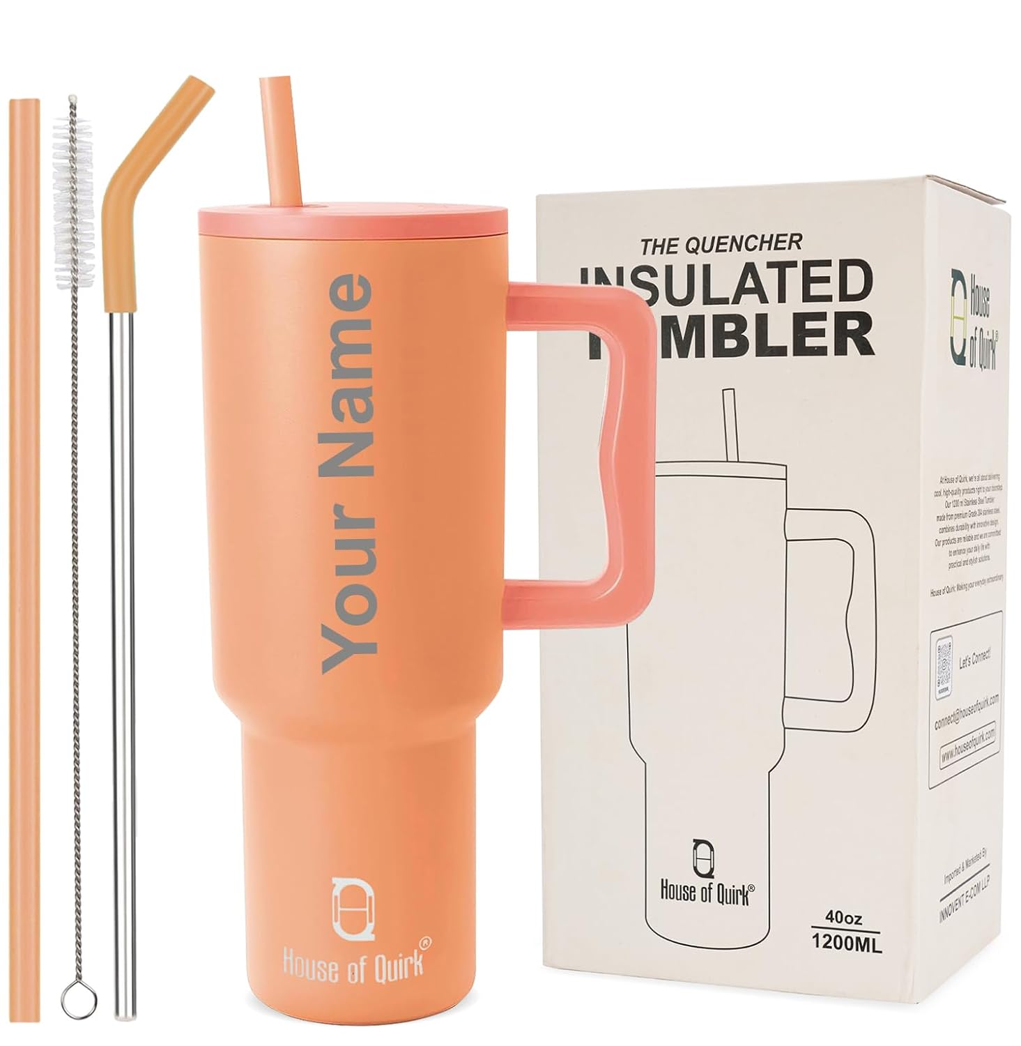 1200ML Custom Name – Personalized Stainless-Steel Vacuum Insulated Tumbler(Non-Returnable & Non-Replaceable)
