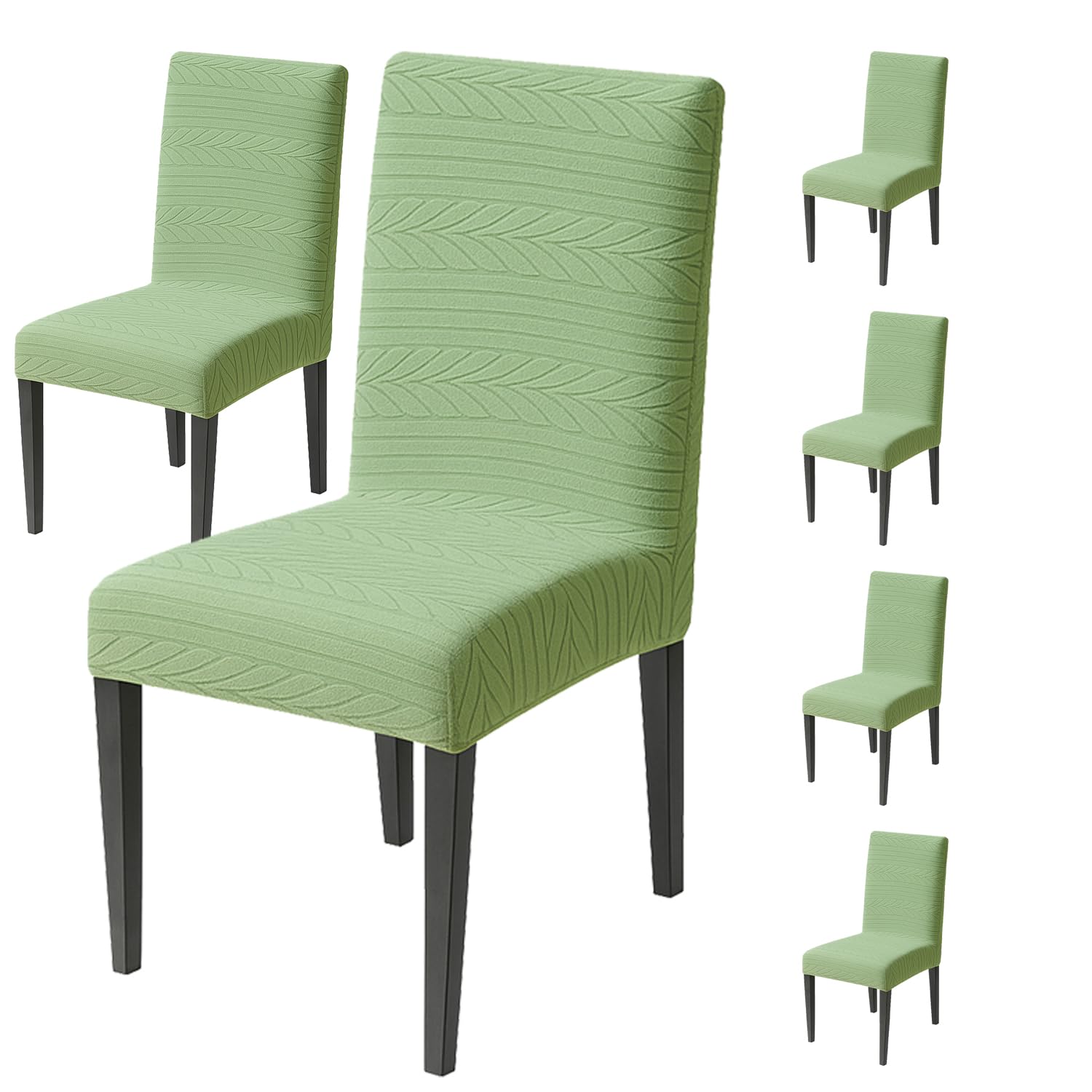 Flexible Stretch Dining Chair Cover – 220 GSM Jacquard Fabric (Green)
