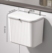 Hanging Kitchen Trash Can With Lid Hanging Wall Storage Bucket (7 lItre, White)