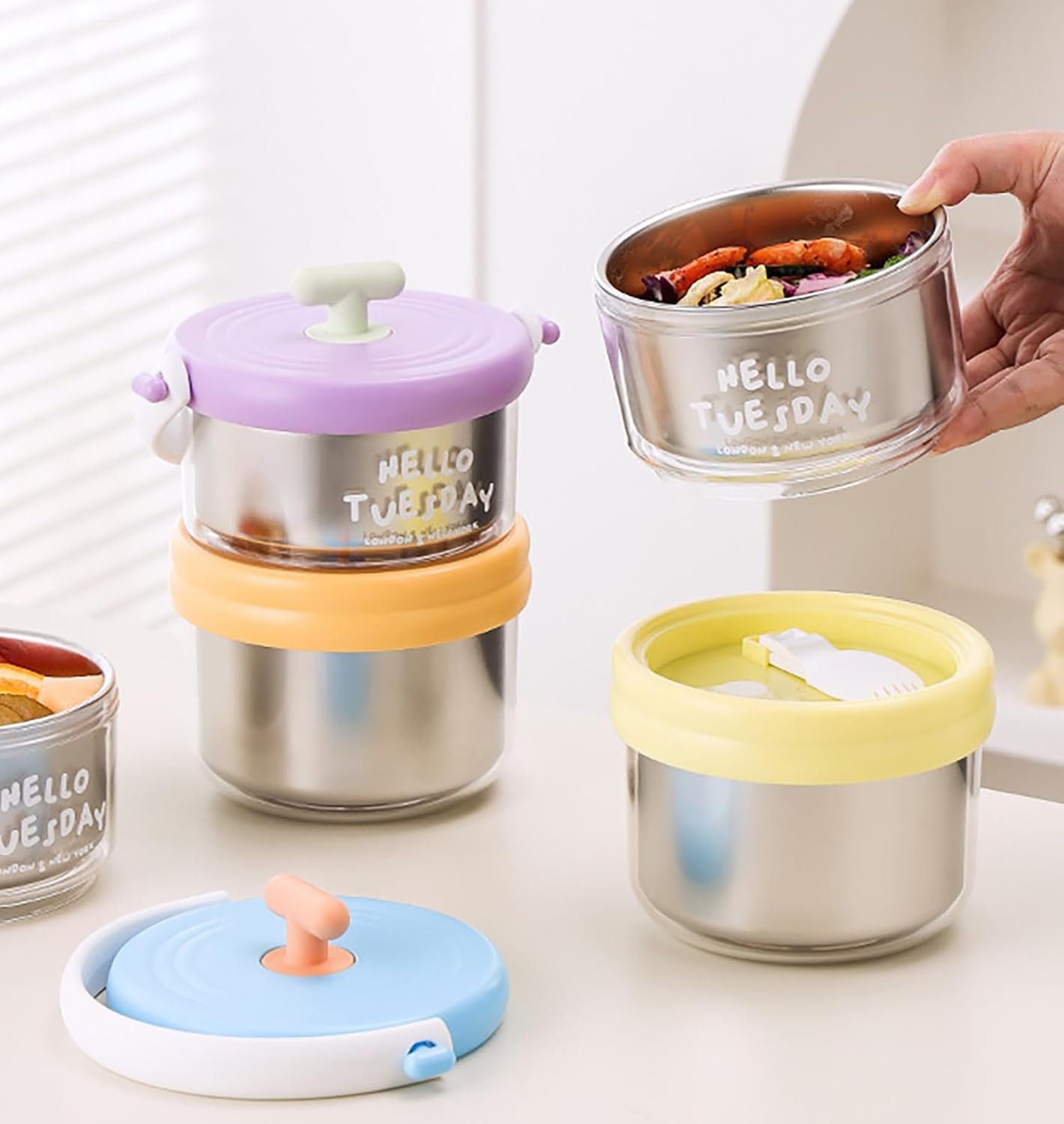 304 Stainless Steel 2-Layer Portable Lunch Box