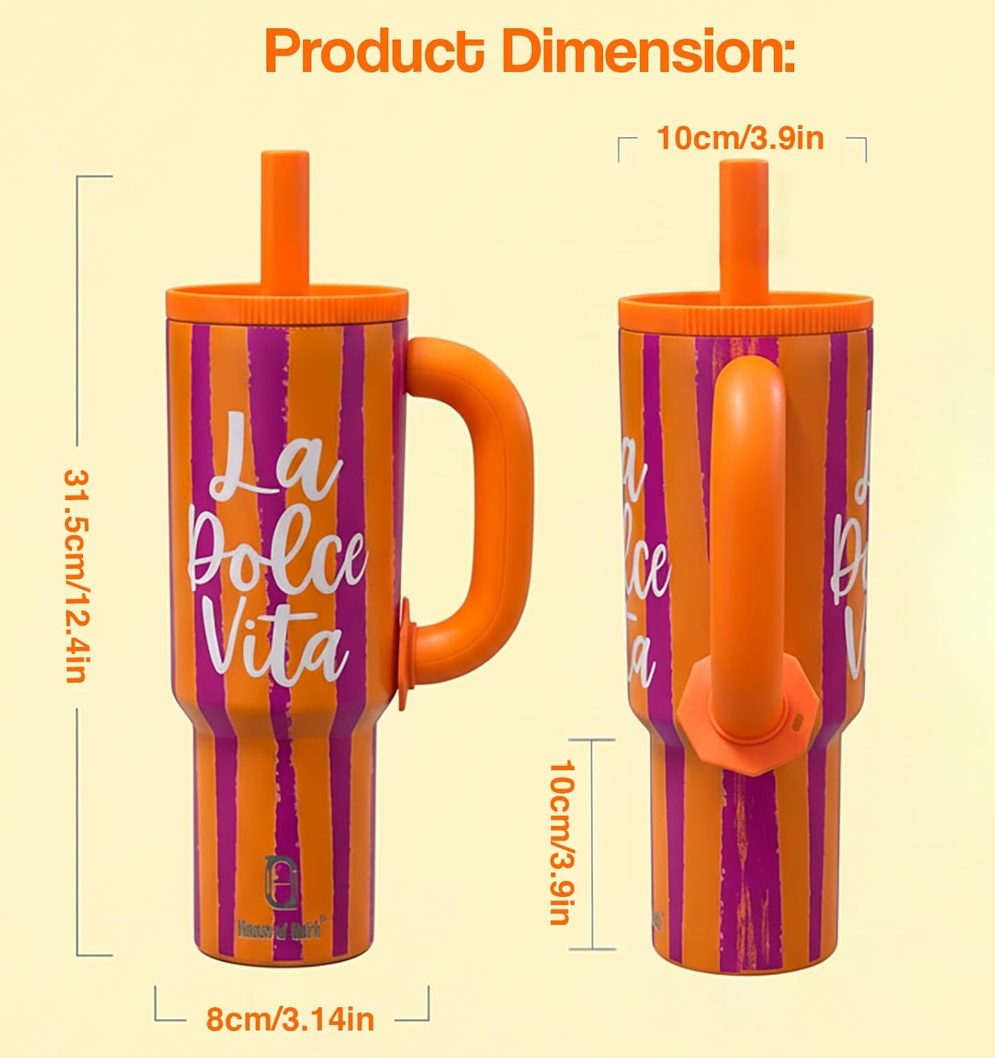 1200ml Insulated Stainless Steel Tumbler with Handle (Printed)