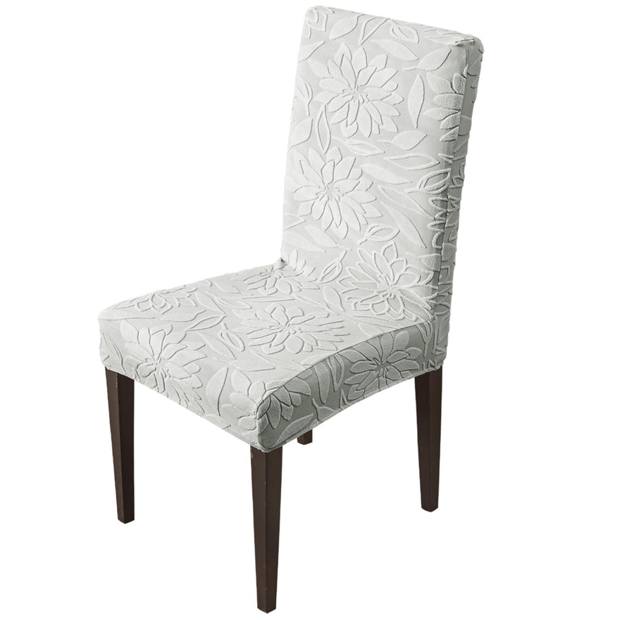 Stretchy Universal Camellia Jacquard Waterproof Chair Cover (Light Grey)