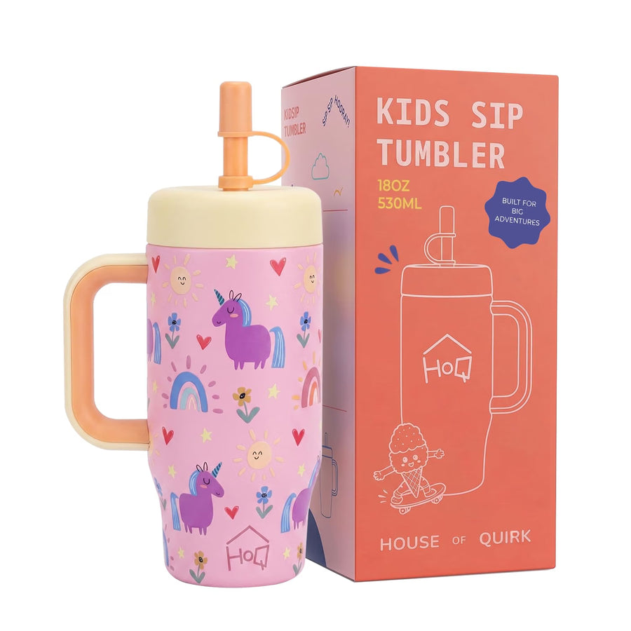 530ML Kids Tumbler Stainless Steel with Handle & Lid
