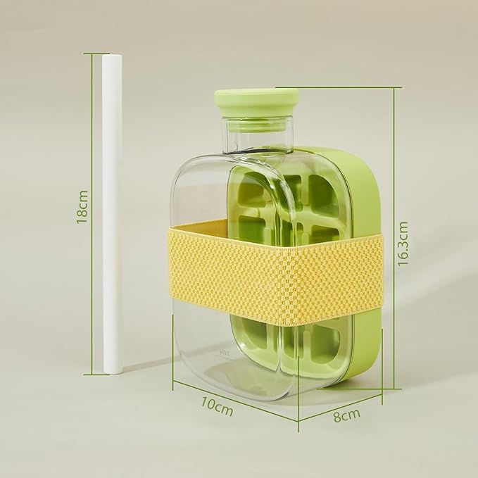 2-in-1 Ice Cube Bottle with Ice Maker Tray & Water Bottle with Lid (500ml )