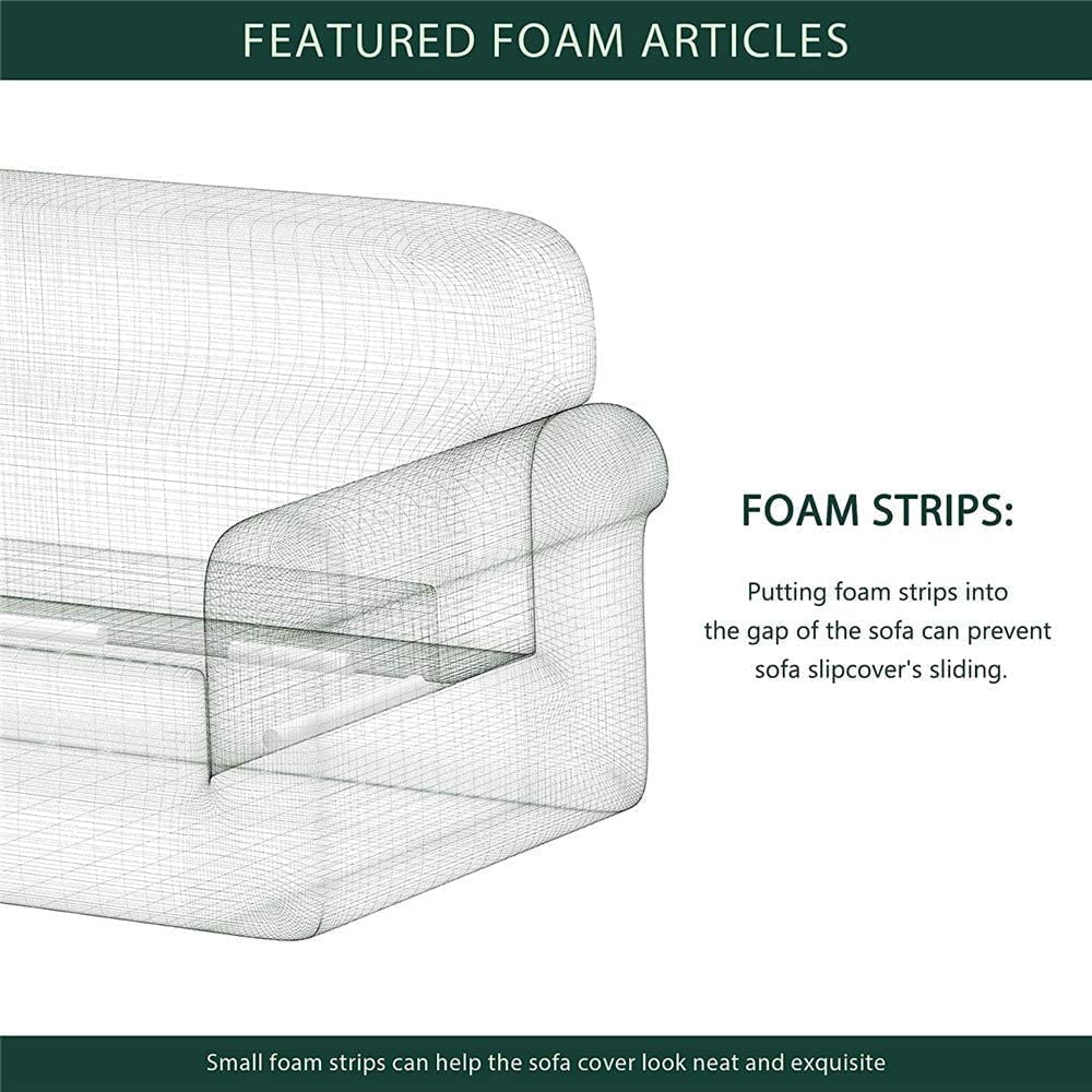 Jacquard Damask Sofa Slipcovers (Pastel Green)