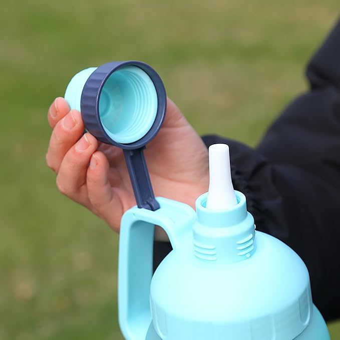 Water Bottle With Straw Bpa Free (Pink/Blue 1.8Litre) - Plastic