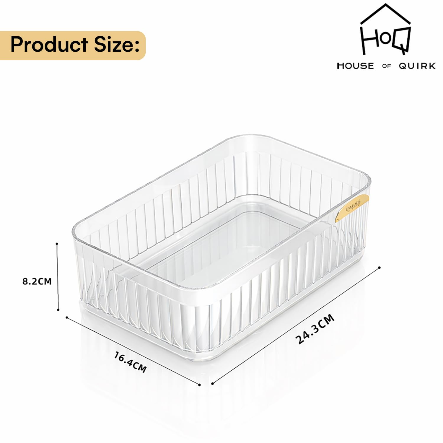 Acrylic Transparent Open Lid Small Decorative (Set of 2)