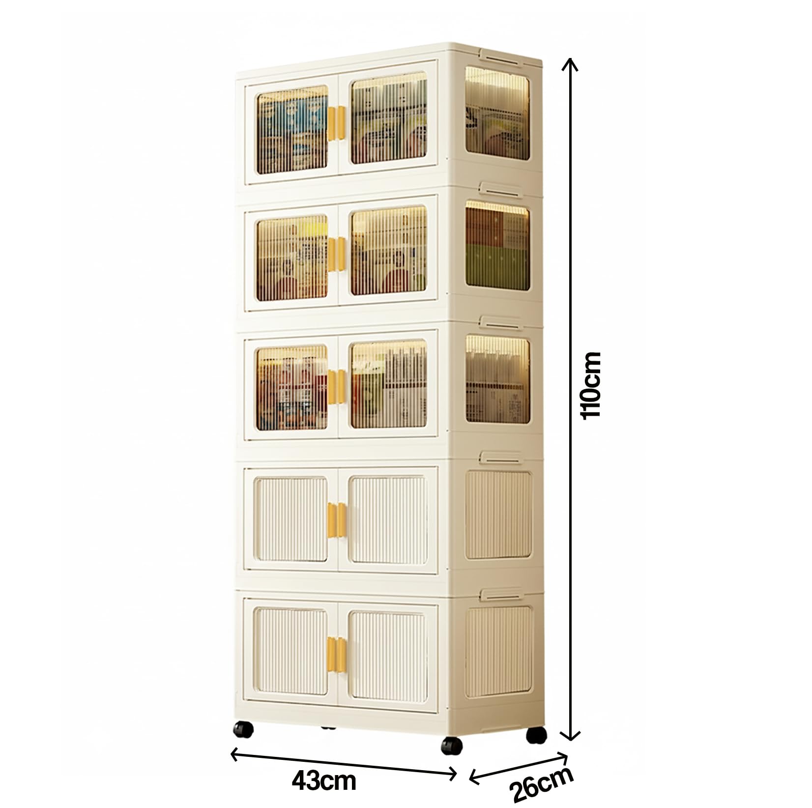 Foldable Storage Box Cabinet Wardrobe Organizer with Wheels