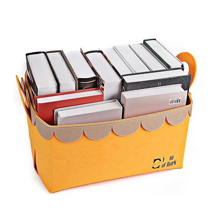 Storage Basket Felt Storage Bin Organizer with Carry Handles (Pack of 3)