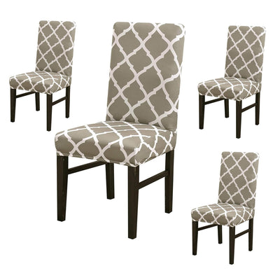 Elastic Chair Cover (Khaki Diamond)