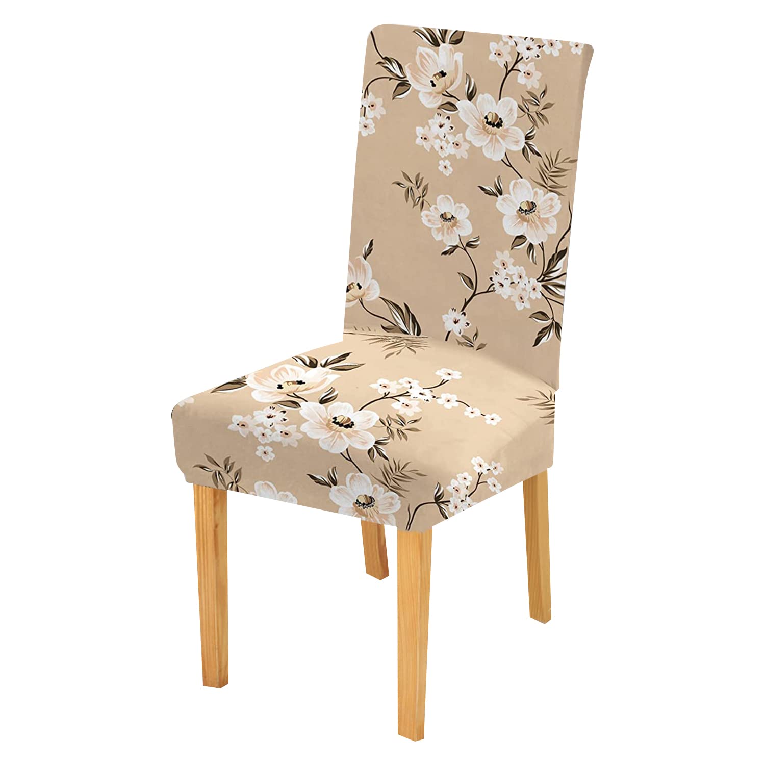 Elastic Chair Cover-Cream Flower