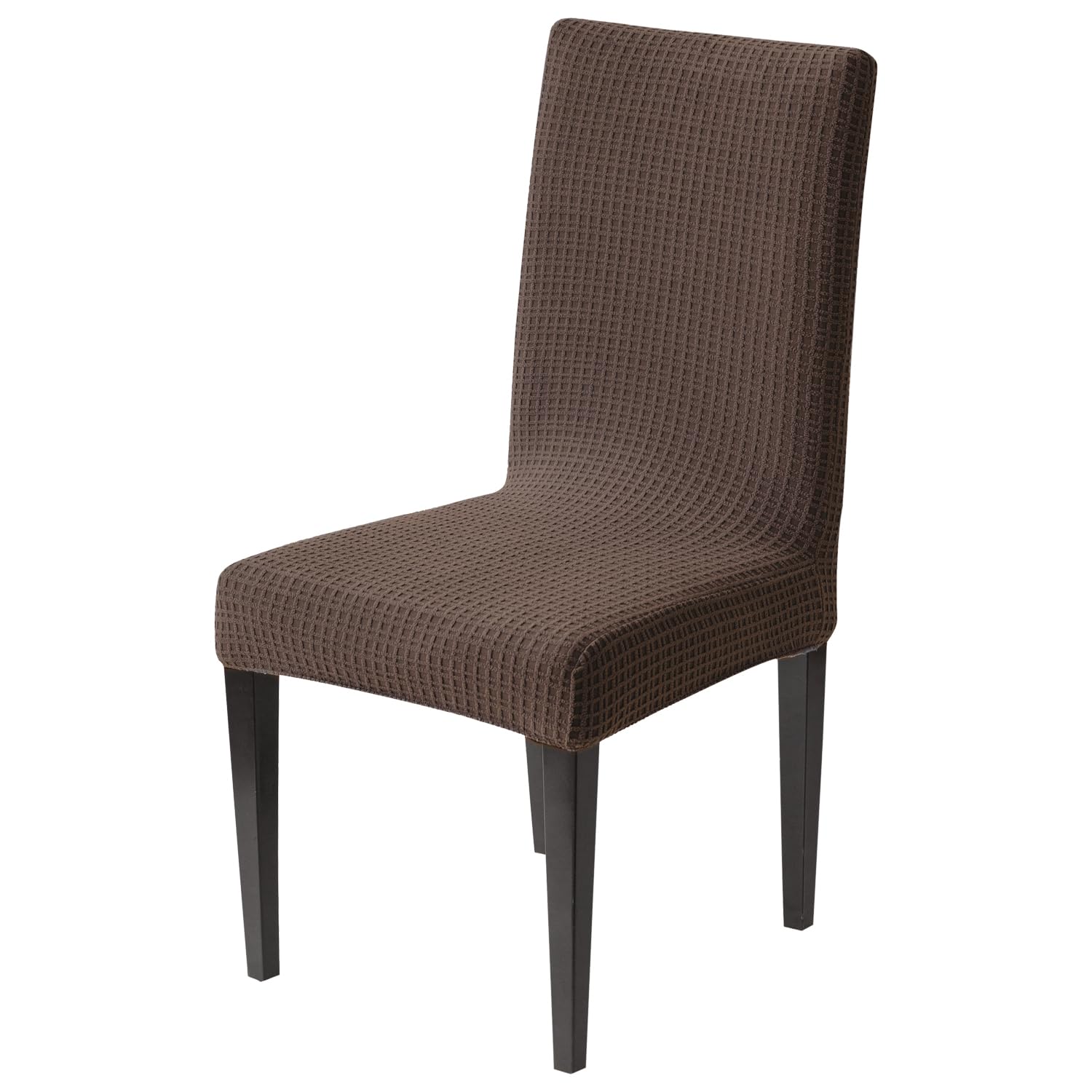 Decorative Dining Chair Cover – 220 GSM Stretch Jacquard Fabric (Brown)