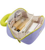 Travel Makeup Bag for Women – Lay Flat Cosmetic Bag with Compartments, Handle