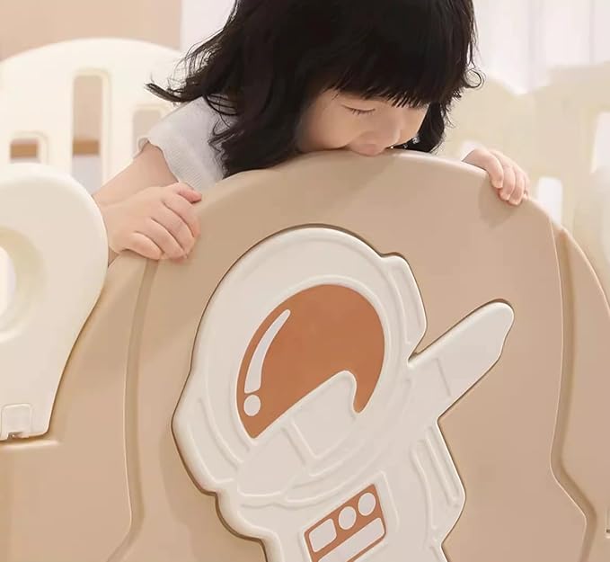 Baby Playpen Foldable & Sturdy Play Yard 30 Square Feet (16 Panel, Astronaut)