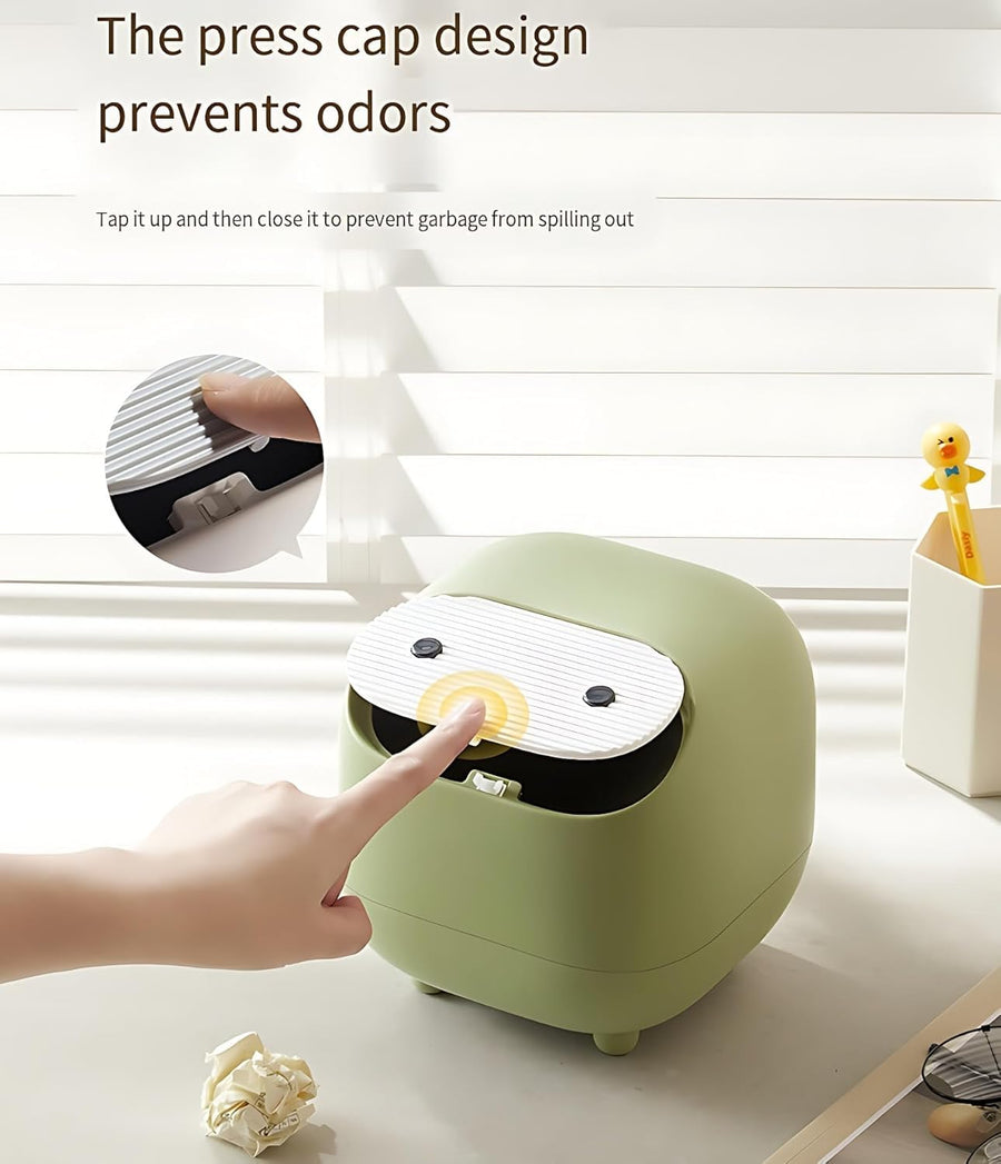 Cute Ninja Mini Trash Can with Lid
