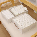 Sock Underwear Organizer Dividers (20+7+6 Cell, Beige)