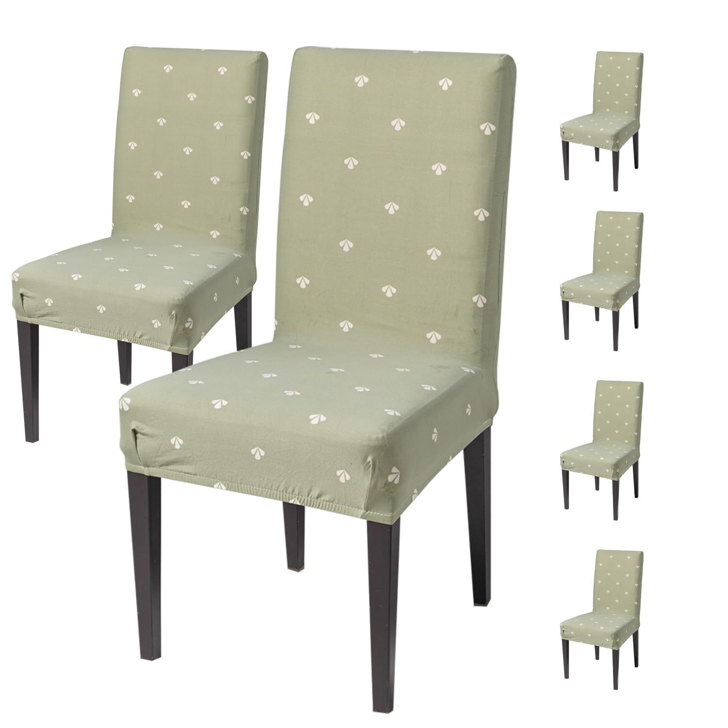 Elastic Chair Cover Stretch Removable Washable Short Dining Chair Cover (Neem Buti)
