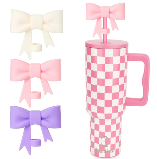 Set of 3 Silicone Straw Covers Cap 10mm for Tumbler Straw Multicolor (Tumbler Not Included)