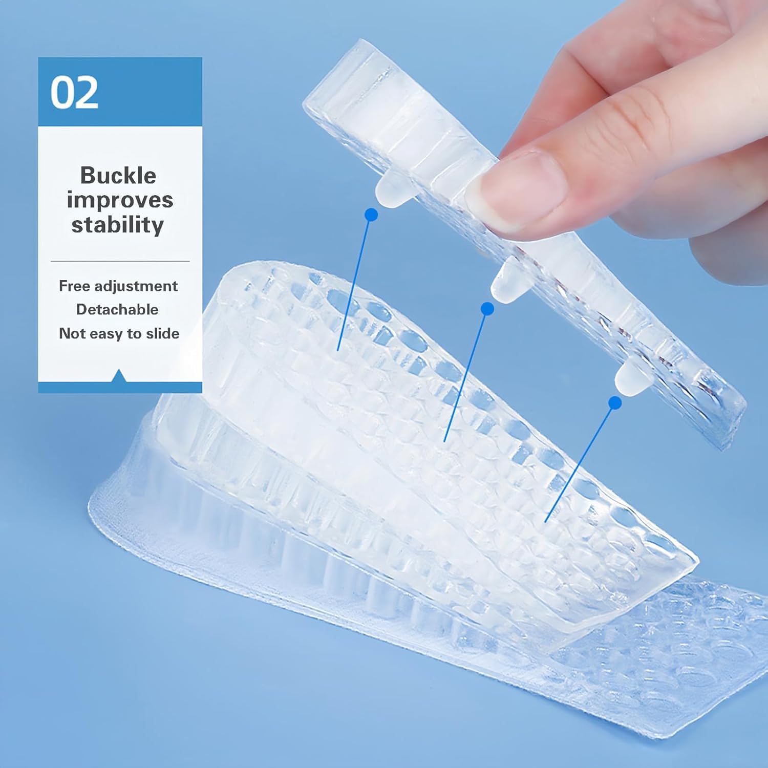 2-Layer Gel Heel Lift Insoles – Height Increase & Cushion Support (Up to 3.5 cm)