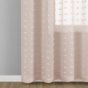 Pom Pom Grommet Sheer Curtains 7 Feet 2 Panels 84 Inch (Pack of 2)